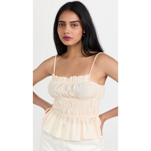 NWT Chio Lucia Ivory Anita Smocked Top Size Large - Picture 4 of 6